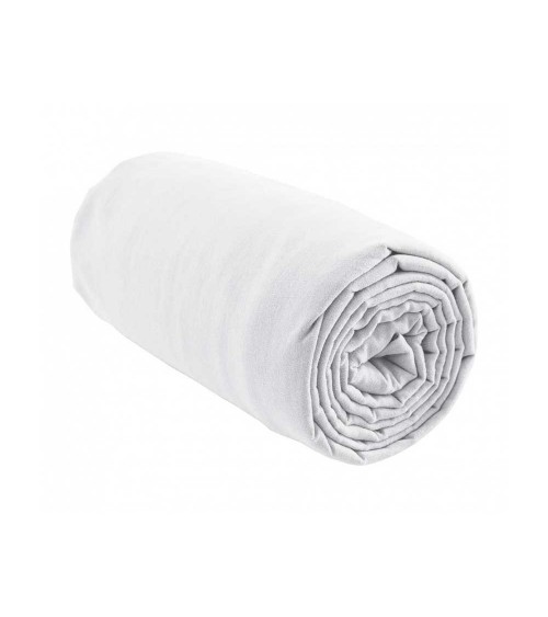 Drap housse 100% pur coton blanc